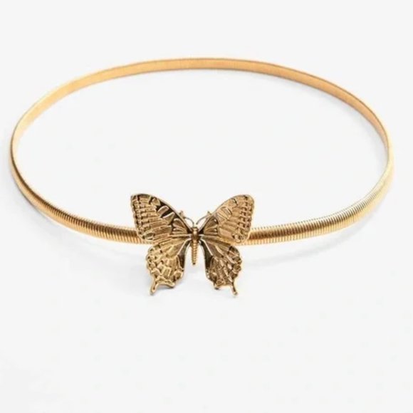 Zara Accessories - ZARA GOLD STRETCHY BUTTERFLY BELT